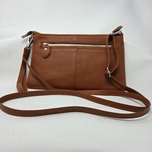 Befen Cognac Brown Leather Wrist/Crossbody Bag